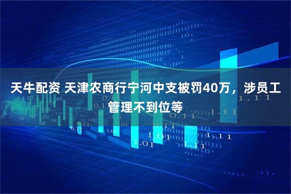 天牛配资 天津农商行宁河中支被罚40万，涉员工管理不到位等